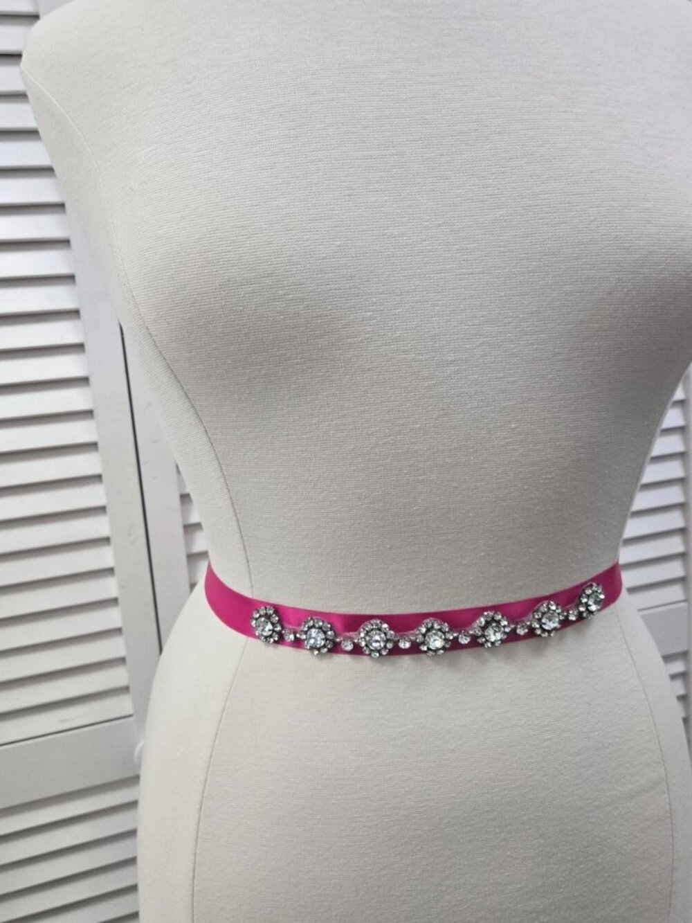 Rosebud Fashion Bridal Belt in Azalea/Silver Style BM 1624